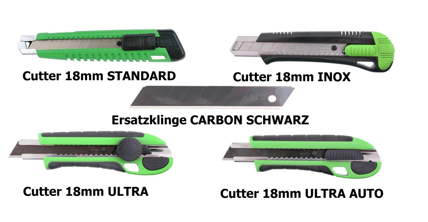 Cuttermesser Ultra Profi Teppichmesser Cutter + 2 Ersatzklingen 18 mm Handwerk